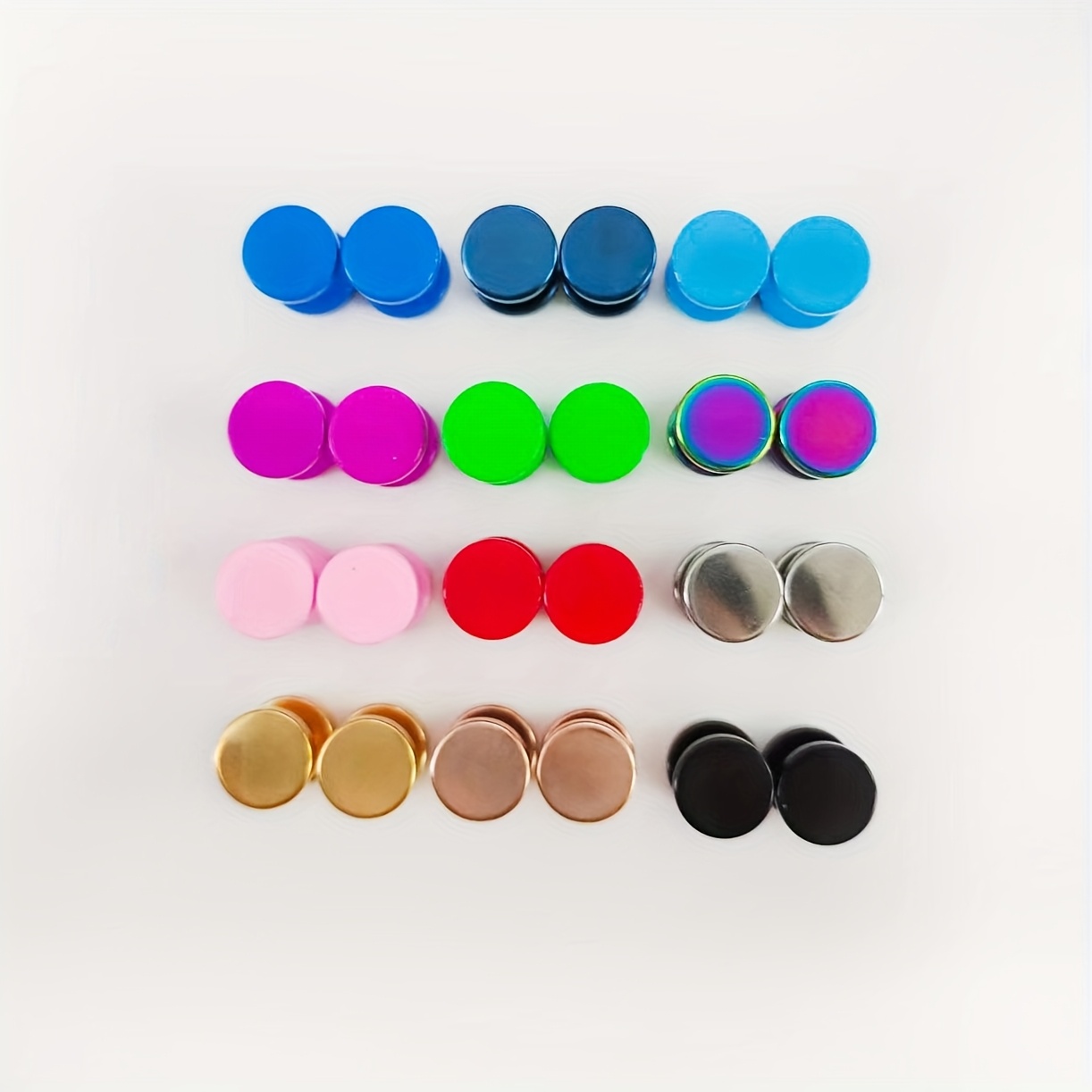 24pcs Stainless Steel Dopamine Color Barbell Earrings